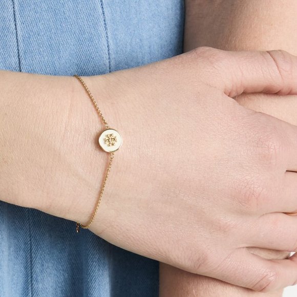 Tory Burch Kira Enamel Chain Bracelet in White (Brand New with dust bag) - Picture 2 of 3